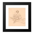 thumbnail image 2 of Wilhelm Marstrand 20x22 Black Modern Framed Museum Art Print Titled - Seated Swedish Mander (1851), 2 of 5