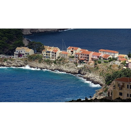 - Canvas Print Sea Greece Cephalonia Kefalonia Assos Island Blue Stretched Canvas 10 x 14