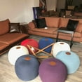 thumbnail image 5 of Natural Ottoman Poufs, Cotton Round Knitted Floor Pouf, 5 of 6