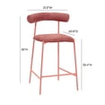 thumbnail image 6 of Liliana Mauve Velvet Counter Stool, 6 of 6