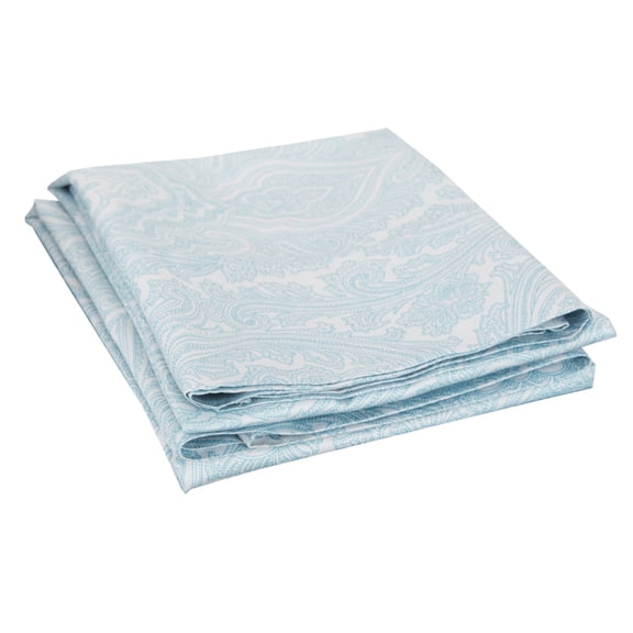 Superior 600 Thread Count Cotton Blend Wrinkle Resistant Italian Paisley Pillowcase Set, Blue