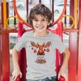 thumbnail image 3 of Tee Hunt Merry Christmas Buck Youth T-Shirt Reindeer Rudolph Holiday Spirit Kids, Gray, Small, 3 of 5