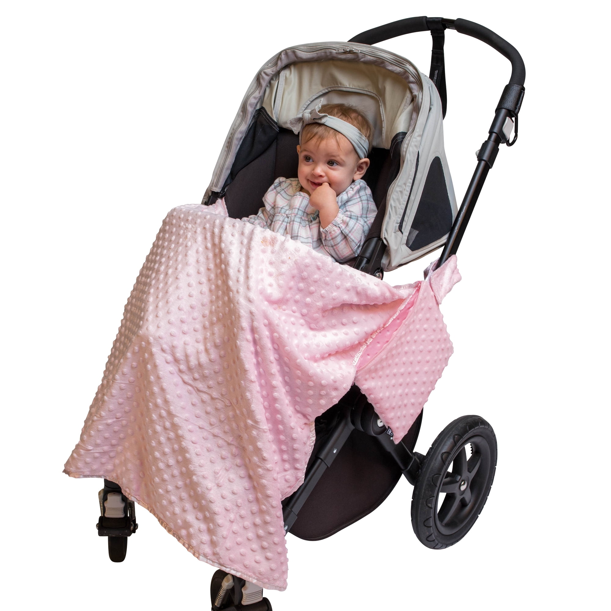 J.L. Childress Cuddle 'N Cover Stroller Blanket - Soft Baby Blanket for Travel, Pink
