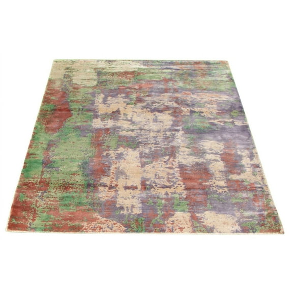 ECARPETGALLERY Tapis Métier Main pour Salon, Salle à Manger et Chambre à Coucher Contemporain Collection Galleria 5'2" x 7'7" en Ivoire