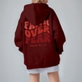 thumbnail image 5 of Black Hoodie Womens Sweatshirt Oversized Women Cropped Zip Up Daily Women's Casual Loose Fit Letter Print Pullover For Wear Vacation Spring Winter Comfortable Soft, 5 of 9