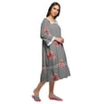 thumbnail image 2 of Moomaya Printed Long Sleeve Ladies Nightdress Lace Neckline Nursing Nightwear, 2 of 6