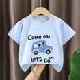 thumbnail image 2 of CAICJ98 Infant Toddler Baby Girl Boy Shirts 6 12 18 24 Months 2T 3T 4T 5T Unisex Short Sleeve Graphic Cute Animals Cartoon Print Comfort Crewneck T-Shirts (Sky Blue,2-3 Years), 2 of 7