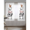 thumbnail image 5 of Sheer Curtains 63 Inch Length, Farm Animals Semi Sheer Curtains Light Filtering Window Treatment, Watercolor Farmhouse Cow Pig Chickens Sheeps Privacy Voile Drapes for Living Room Bedroom 52x63 Inch, 5 of 7