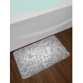 Silver Bath Mat, Victorian Style Large Leaf Floral Pattern Swirl ...