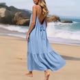 thumbnail image 3 of LIaqionyy Women's Maxi Dress Boho Adjustable Spaghetti Strap Beach Long Dresses Flowy Casual Sleeveless Sundress, 3 of 7
