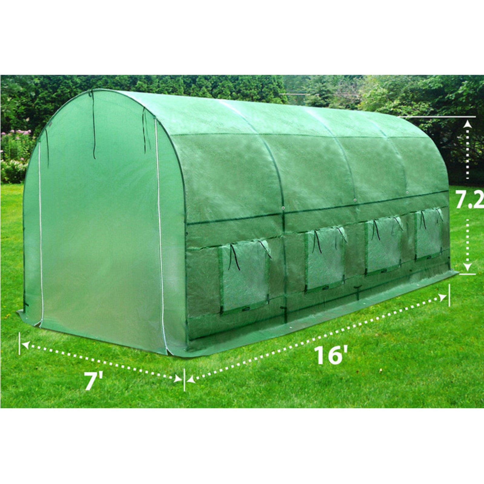 Sunrise Umbrella Outdoor Plant Gardening 16L x 7W x 7H ft. Large Walk-In Greenhouse by