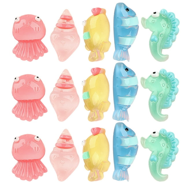 25pcs Luminous Mini Marine Animals Mini Artificial Marine Animals Lifelike Marine Animals Model