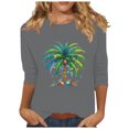 thumbnail image 2 of Wancir Womens Fall Tops,Women's Casual 3/4 Length Sleeve Tops Round Neck Shirt Basic Ladies Clothing, 2 of 4