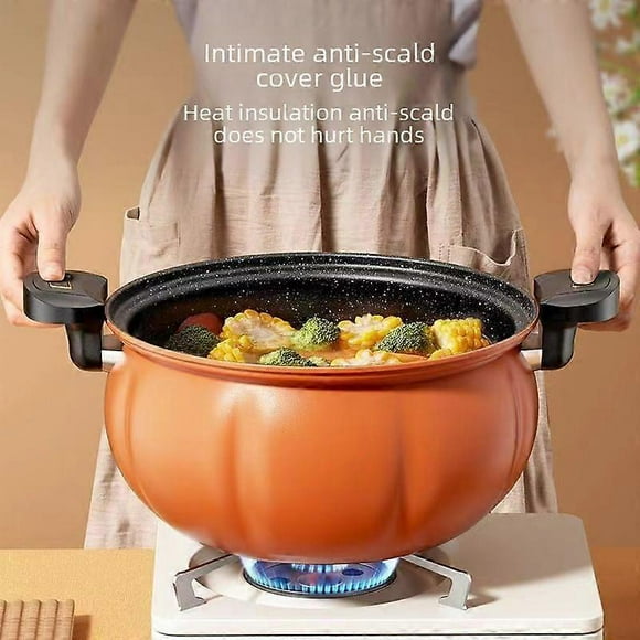 Pumpkin Pot Household Large Capacity Micro-pressure Soup Pot High Color Value Enamel Pot Multifunctional Micro-pressure Cooking