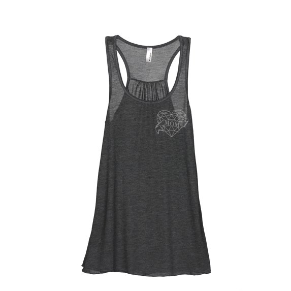 Thread Tank Polygon Tattoo Heart Mom Women's Sleeveless Flowy Racerback Tank Top Charcoal 2X-Large