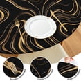 thumbnail image 4 of Black Gold Marble Pattern Round Fitted Tablecloth with Elastic Edge,Dining Table Cover Waterproof,Outdoor Round Tablecloth for Camping,Dining,Indoor and Outdoor, 4 of 7