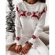 thumbnail image 4 of Suéter suelto de manga larga cómodo con estampado navideño con cuello redondo a la moda para mujer Fridja  hjk718, 4 of 6