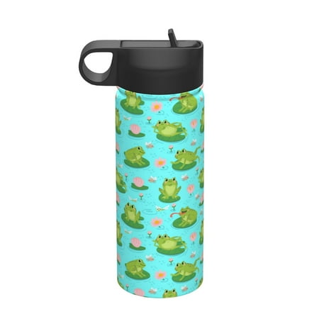 

Uemuo Frogs And Aquatic Plants Print 18oz Sports Insulated Kettle Water Bottle Outdoor Sports Bottle Insulated Hydration Bottle with Handle & Flip Straw