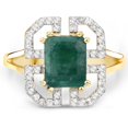 thumbnail image 3 of 2.55 Carat Dyed Emerald and White Topaz .925 Sterling Silver Ring QJ Model, 3 of 3
