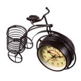 thumbnail image 1 of 1 pieza de reloj con forma de bicicleta, reloj retro creativo de hierro, adorno de escritorio para la decoración del hotel, tienda del hogar, sin batería (café), 1 of 5
