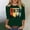 #0199-Green, variant on Puyaiuu Women Three Quarter Sleeve T Shirt Vintage 1976 New York City Skyline Print Crew Neck Casual Birthday Tee Pink XL Gift