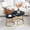 Black, variant on CQSXDA Set Of 2 Round Coffee Table Nesting With Top And Golden Frame Marble Pattern For Modern Living Room