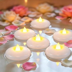 3 White Flameless LED Floating Candles Water Activated Tealight 6 Pack