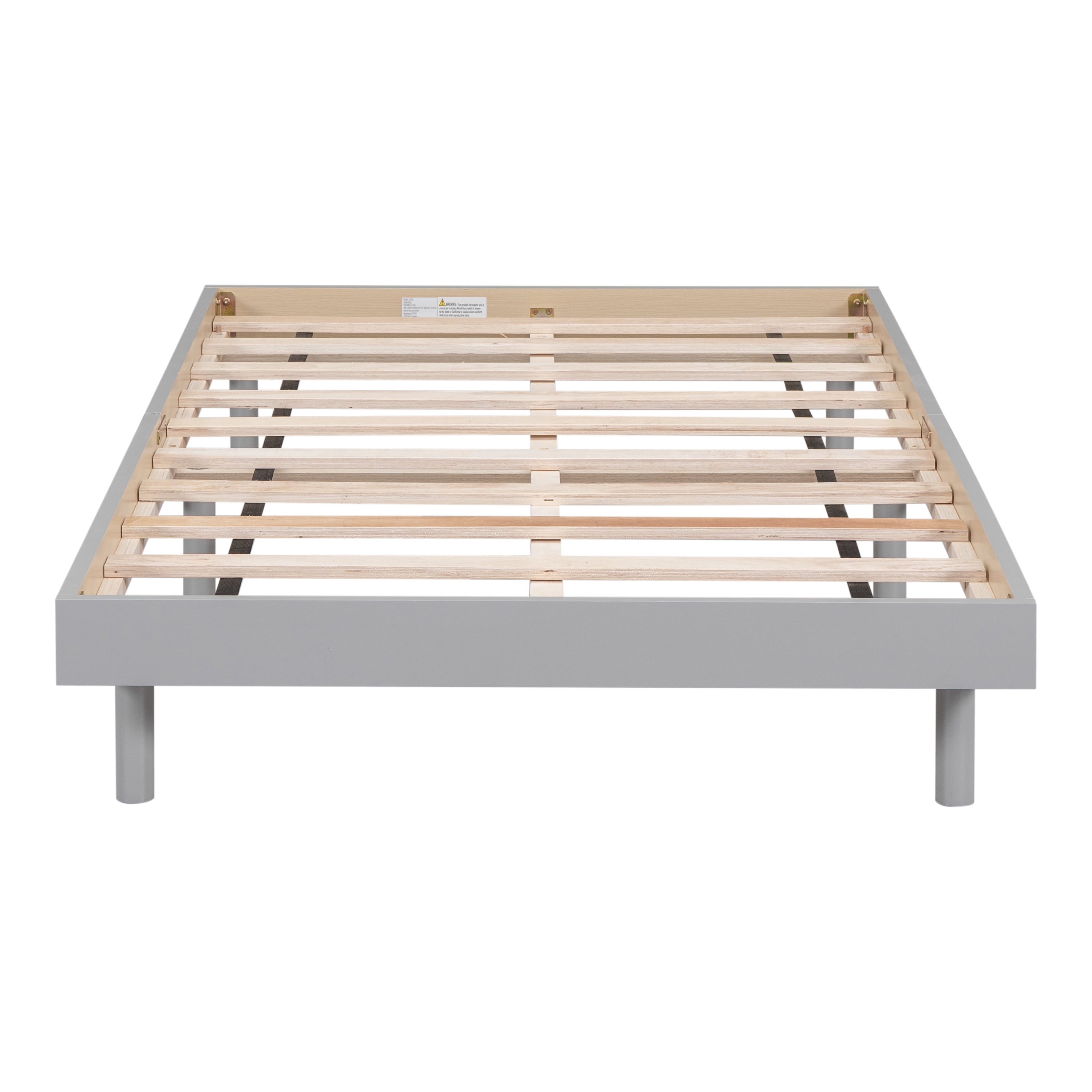 Miniyam Wood Twin Size Floating Bed for Kids and Teens, Gray