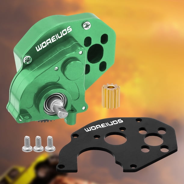 Caja de cambios completa de aleación de aluminio para Axial SCX24 1/24 RC Crawler (verde) Sywqhk libre de BPA