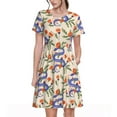 thumbnail image 1 of Daiia Robes pour Femmes à Imprimé Serpent 2025 Robes Tendance à Manches Courtes Robes Décontractées Amples et Fluides Maxi Robes de Soleil, 1 of 6