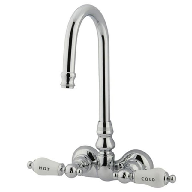 Kingston Brass Cc74T1 Hi-Rise Spout Clawfoot Tub Filler - Polished Chrome Finish