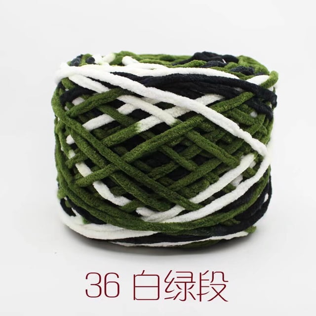 Nvzi Hilo de algodón para ganchillo, hilo fino para tejer a ganchillo, hilo de poliéster suave y duradero para tejer a mano y proyectos de manualidades, hilo, 2 rollos. Blanco + verde