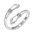 thumbnail image 1 of Hands Diamond Ring Love Engraved Opening Adjustable Ring Heartwarming Gift Fashionable Simple Versatile Temperament Ring, 1 of 8