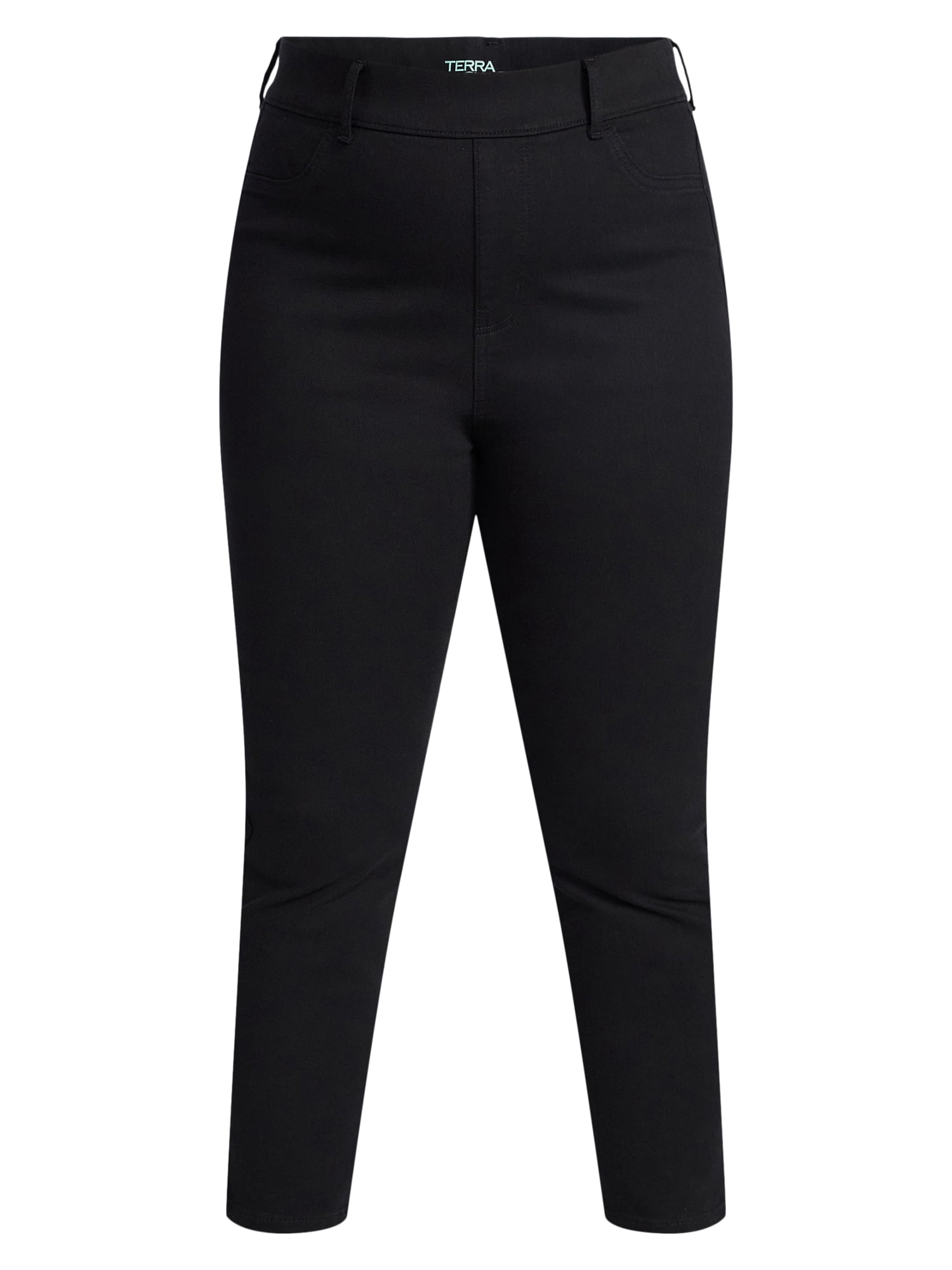 Terra & Sky Women's Plus Signature Pull On Skinny Jegging Pants with Control Panel, Sizes 0X-5X