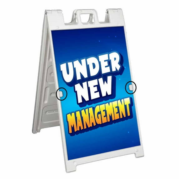 Under New Management (24" X 36") Deluxe A-Frame Signicade, Includes 2 Removable Panels & Stand