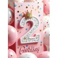 thumbnail image 4 of LUUFILx 2nd Birthday Backdrop Banner Party Supplies with Crown Design Confetti Decor Balloons Photography Props Celebration Background Pink Decoration, 4 of 8