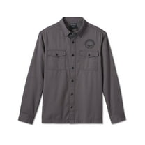 Harley-Davidson Men's Willie G Skull Long Sleeve Shirt, Gray - 99057-24VM
