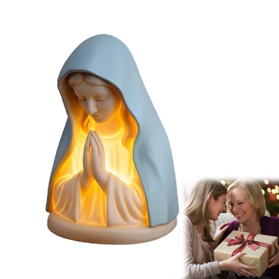 Virgin Mary Night Light, Prayer Lamp with Integrated LED, Soft Eye-Friendly Illumination, Ideal Desktop Decoration for Bedroom & Living Room