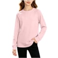 thumbnail image 2 of JOANKDMI Long Sleeve T-Shirts for Girl 12 Basic Solid Crewneck Pullover Tops Casual Activewear Athletic Shirts for School Running Sports Gym Outdoor Activities Spring Fall Wear, 2 of 7
