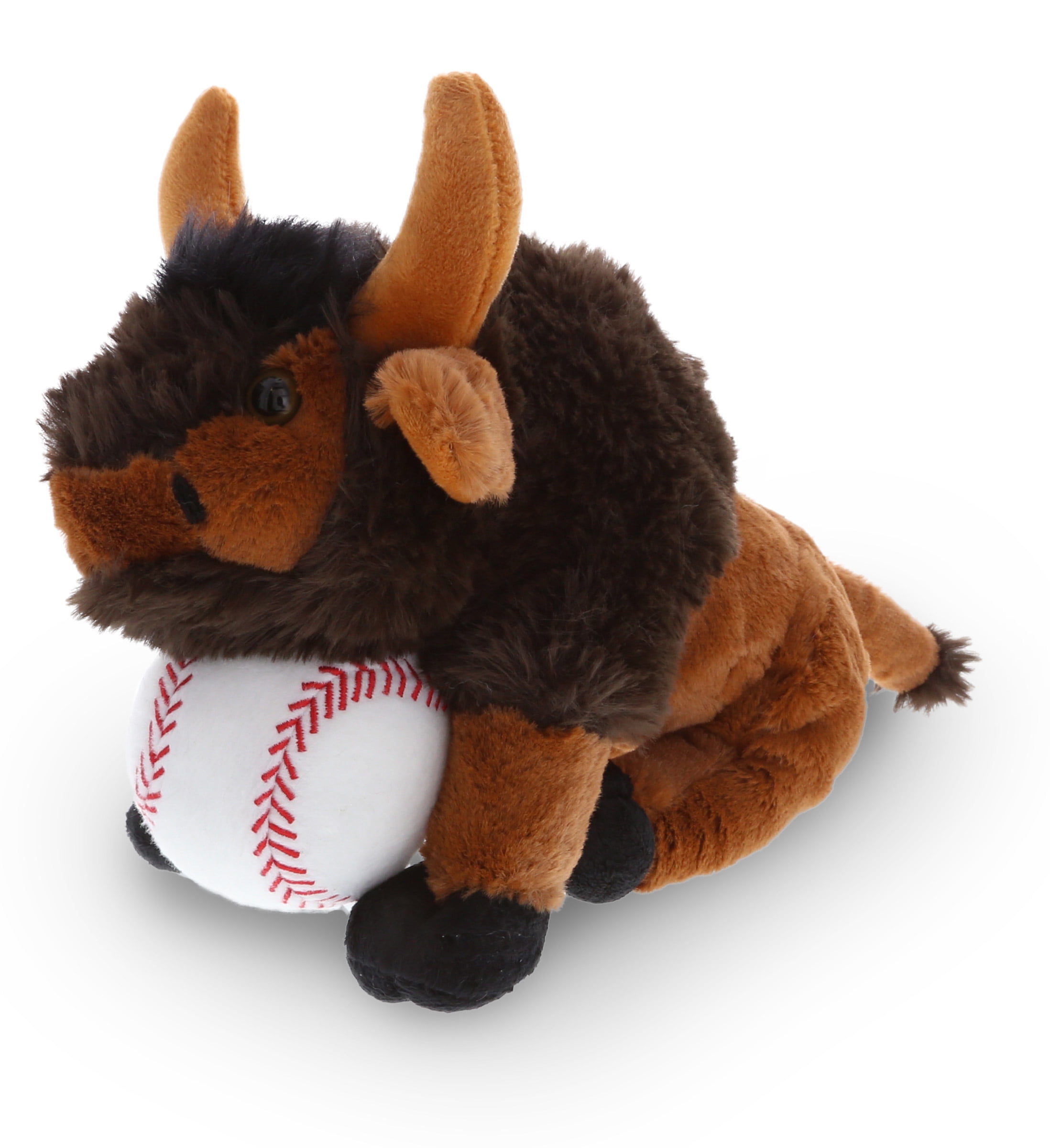 DolliBu Buffalo Stuffed Animal with Baseball Plush Soft Plush