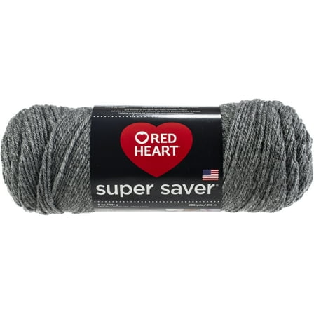 Red Heart Super Saver Yarn - Grey Heather, Multipack of 6