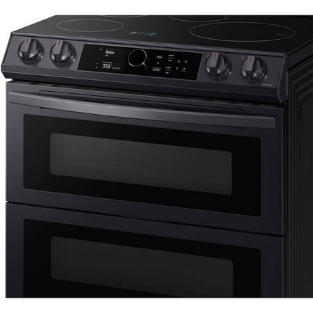 Samsung - 6.3 cu. ft. Slide-In Induction Range with WiFi, Flex Duo™, Smart Dial & Air Fry - Black stainless steel
