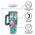 thumbnail image 4 of OBREWU Flamingo and Palm Leaves Tropical Hawaii Tumbler with Handle and Lid,Flamingo and Palm Leaves Tropical Hawaii 40oz Double Wall Vacuum Insulated Tumbler,Cups Gift for Women and Men, 4 of 7
