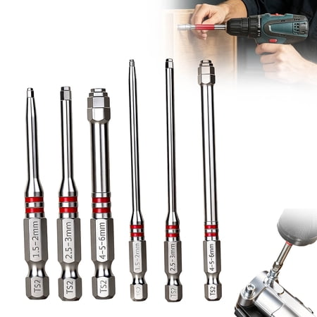 OJSFQUFP 6Pcs Magnetic Hex Shank Screwdriver Bits Set Pagoda Shaped Design High Torque Compatible with Electric Drills Screwdrivers & Wrenches for DIY & Profession Use