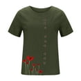 thumbnail image 4 of Zpanxa Summer Tops for Women, Women Short Sleeve Casual Round Neck Printed Loose Button Tunic Shirt Blouse Tops Army Green B 4XL, 4 of 5