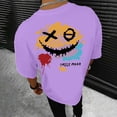 thumbnail image 2 of Playeras De Hombre Camiseta Informal De Verano De Manga Corta Con Cuello Redondo Y Estampado De Letras Y Caras Para Hombre, 2 of 5
