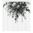 thumbnail image 4 of Ambesonne Black and White Shower Curtain, Eucalyptus Branches, 69"Wx75"L, Dark Grey White, 4 of 4