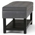 thumbnail image 3 of Cosmopolitan 44 " W Storage Ottoman Bench in Stone Gray Faux Leather, 3 of 6