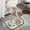 A, variant on Half Circle Bath Mat Thin Bathroom Rugs Fit Under Door Quick Dry Non Slip Washable Absorbent Woven Half Round Shower Rug with Rubber Backing 15.75x23.62 Inch 13 Styles