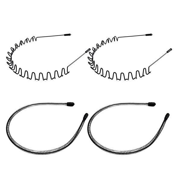 JERLITU Diadema de metal para hombres y mujeres, diadema de moda, diadema con ondas neutras, bandas para el cabello para deportes al aire libre, accesorios para el cabello antideslizantes elásticos si